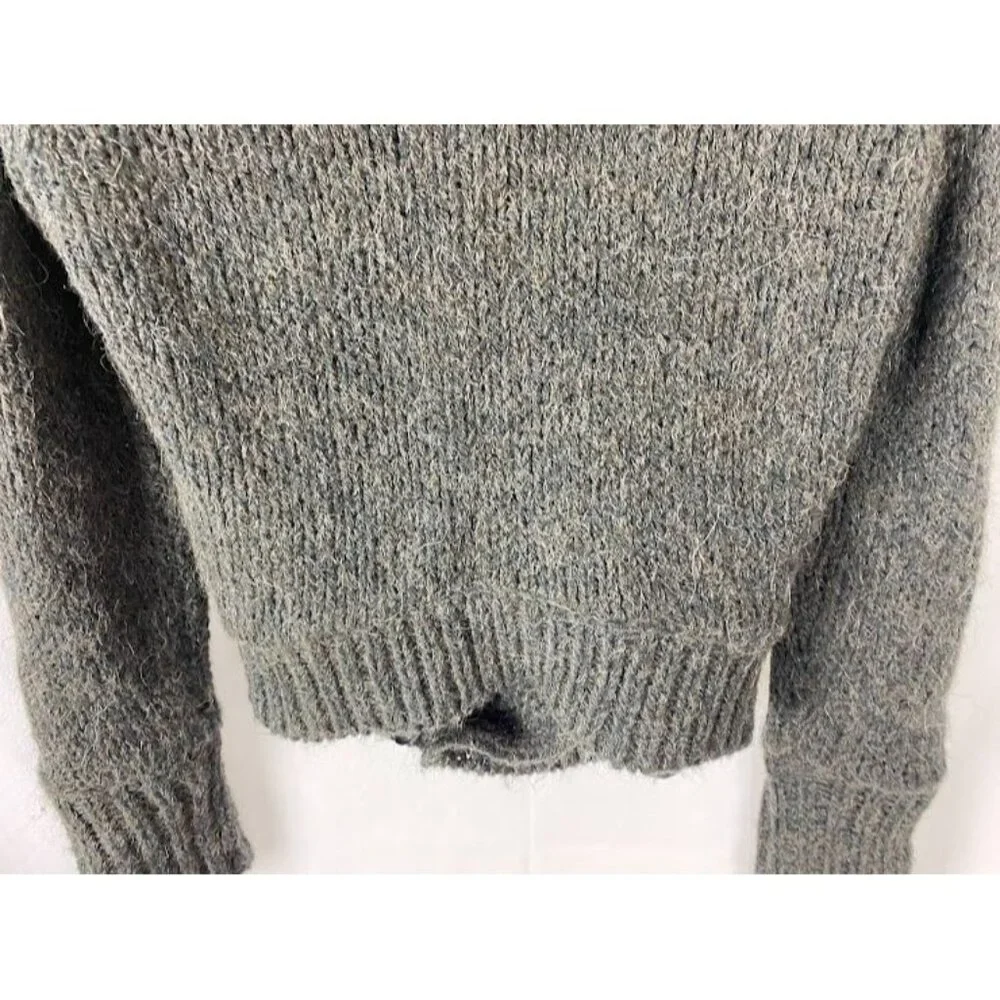 Twelfth Street By Cynthia Vincent Gray Alpaca Blend Sweater Jacket style# S9517 - Picture 14 of 14